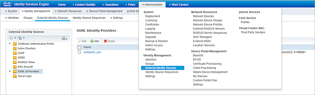 navigate to administration-SAML Id Providers
